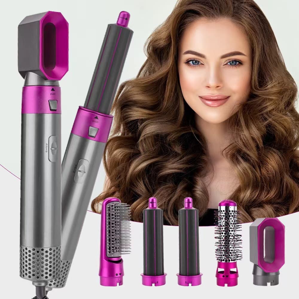 Escova Secadora Modeladora 5 em 1 Profissional Alisa Cachos Kit Completo Secador de Cabelo 220V