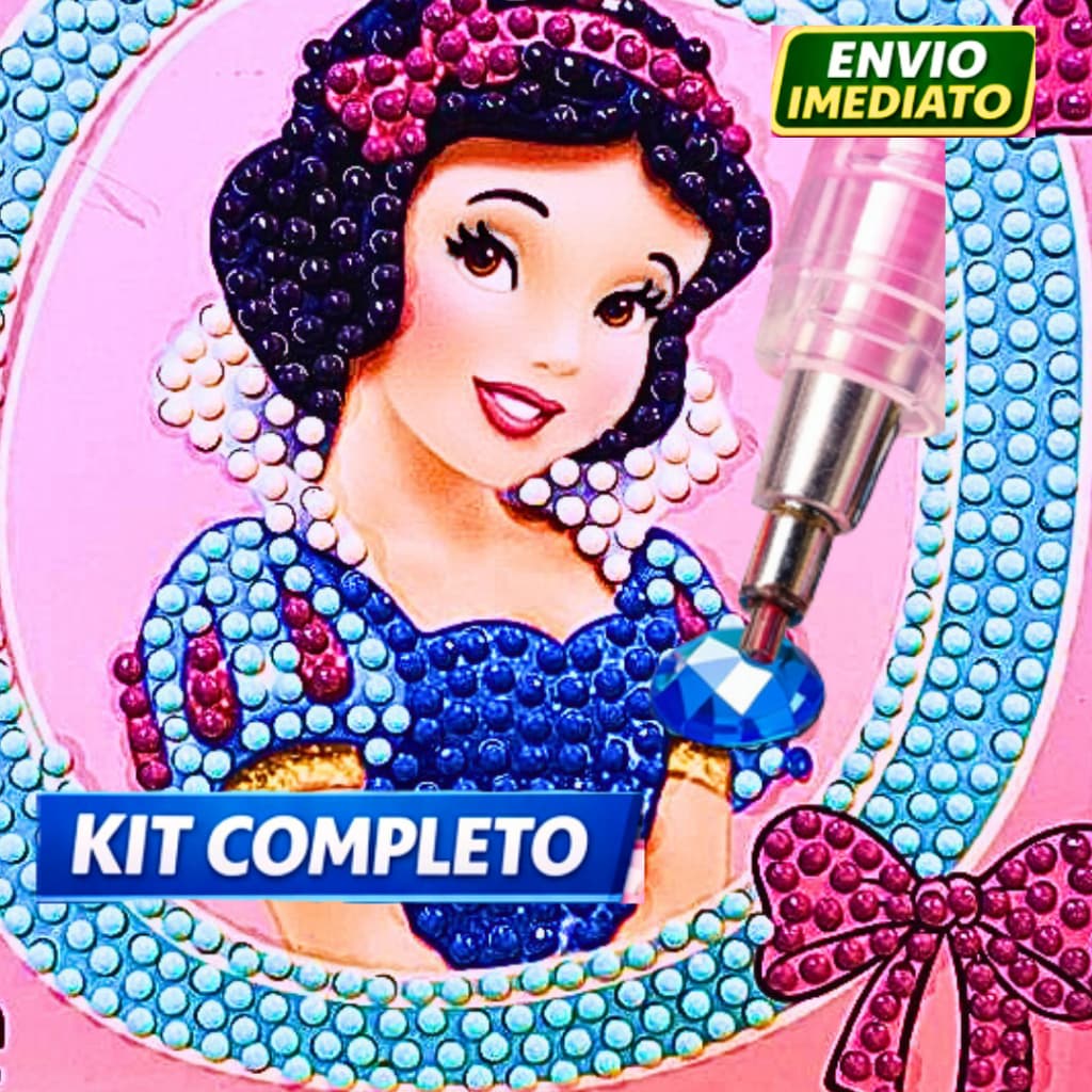 Kit Pintura Diamante 5D Infantil Personagens Princesas Sofia Frozen Stitch Labubu-Arte Educativa DIY Decoraçãoi