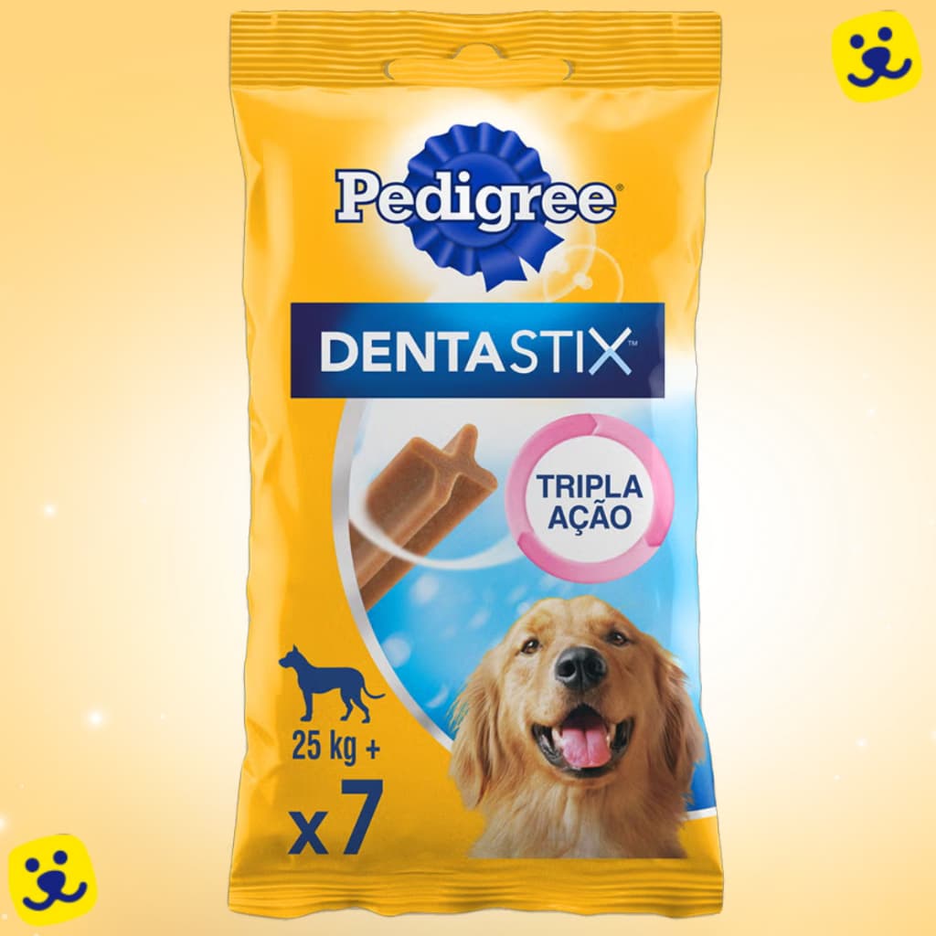 Pedigree Dentastix Cães Adultos Raça Grande 7 unidades 270g Petisco Cachorro Higiene Bucal Cachorro