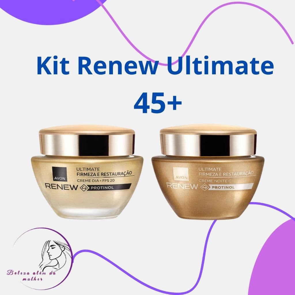 Kit Antissinais Avon Renew Ultimate 45+ Dia FPS 20 e Noite | Tratamento Completo Anti-idade