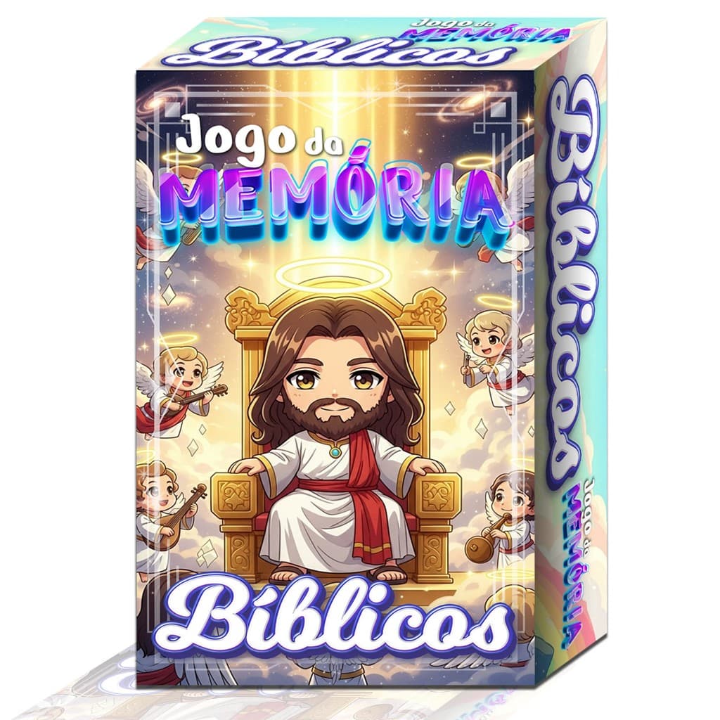 Jogo da Memória Bíblico 60 Cartas Divertidas e Coloridas Ideal para Crianças e Toda a Família