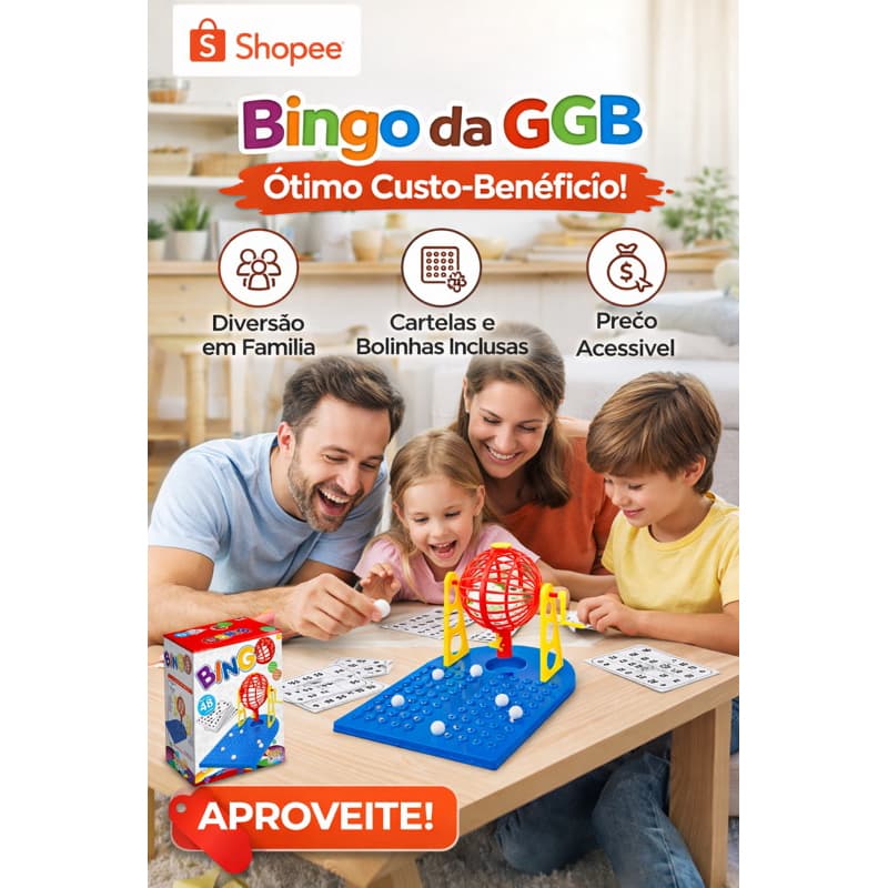 Jogo de Bingo com Globo Giratório – Diversão Garantida para Toda a Família!