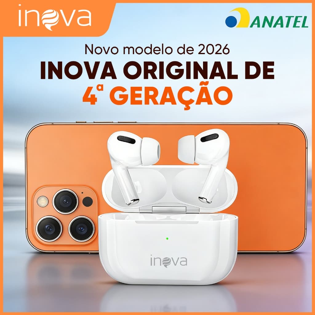 INOVA FON30167 TWS Fone Bluetooth 5.3 Estéreo HIFI Cancelamento Ruído IPX5 Carregamento Rápido 2026