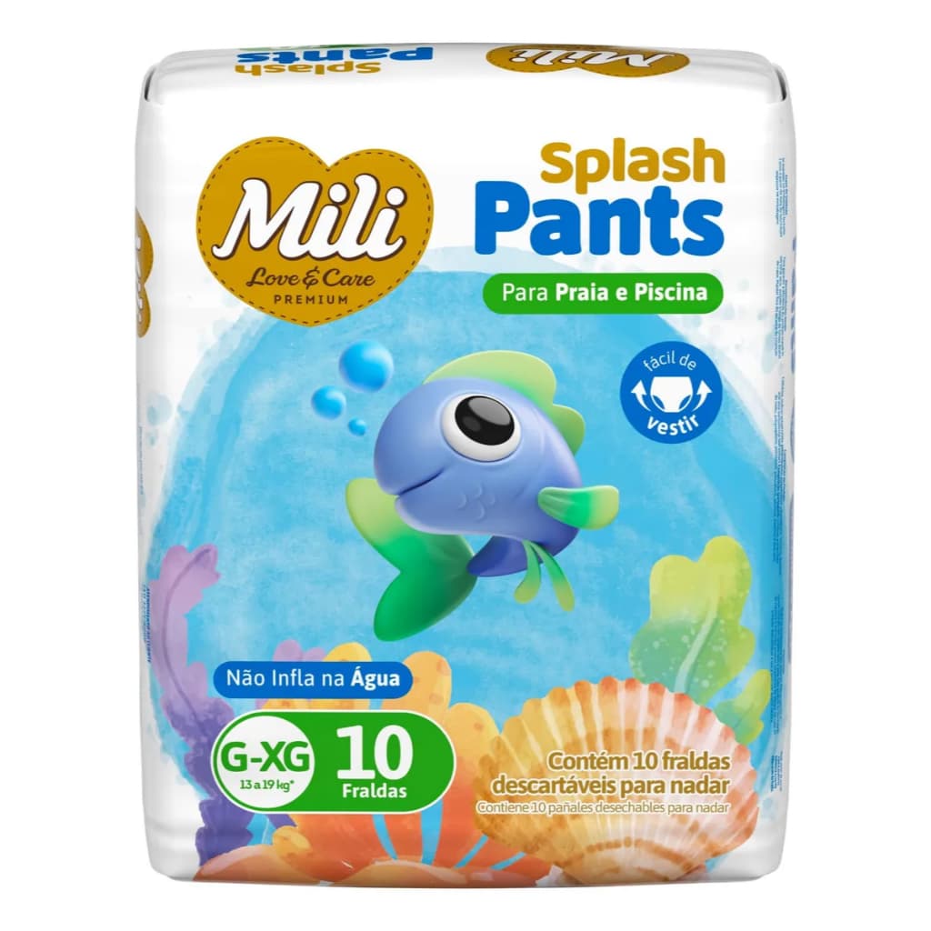 Fralda Mili Para Nadar Splash Piscina G/xg - 10 Unidades