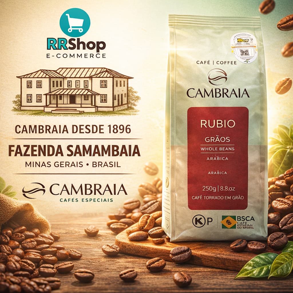 CAFÉ ESPECIAL EM GRÃOS RÚBIO CAMBRAIA 250g
