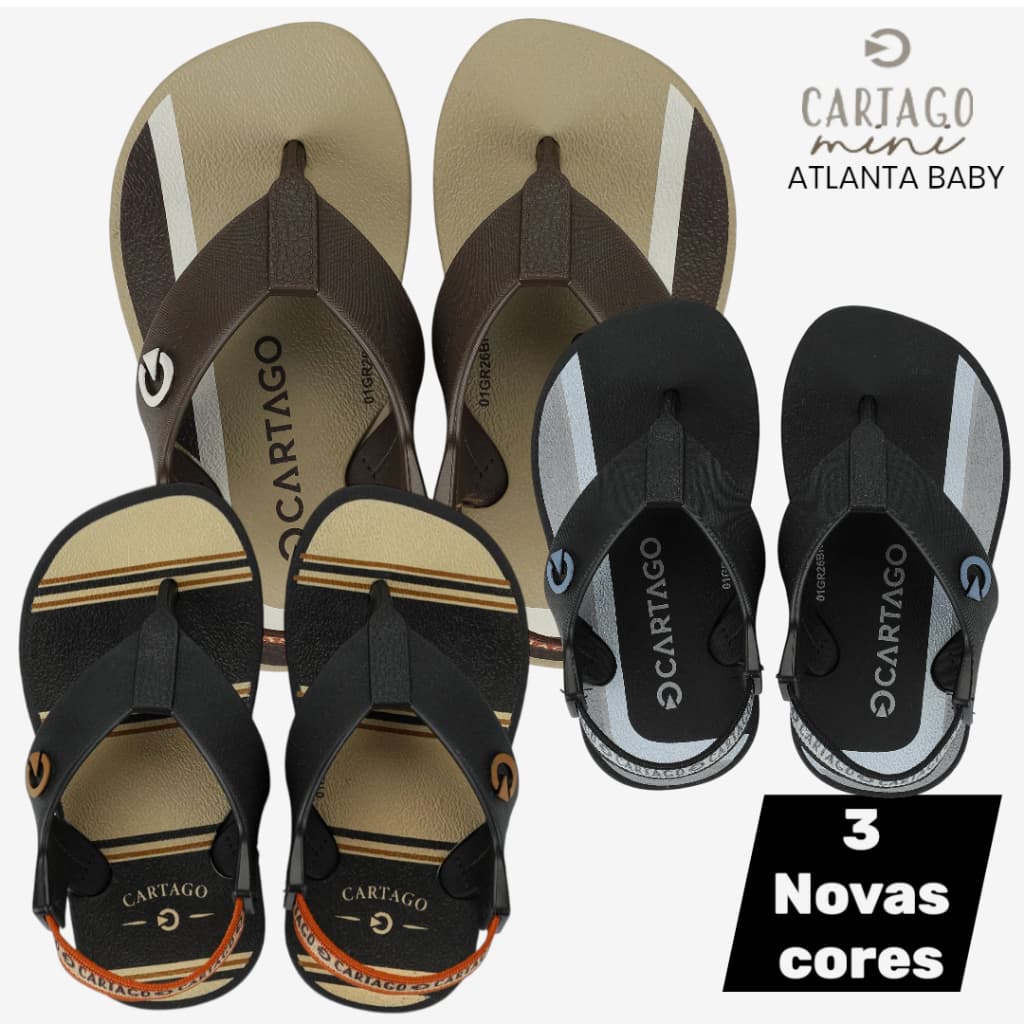 Chinelo Baby Cartago Atlanta Original Antiderrapante Confortável Para Bebê