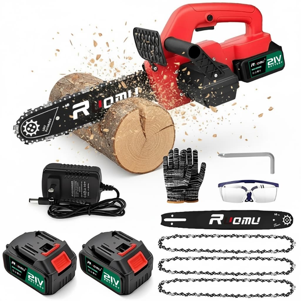 Motoserra Elétrica 12 Polegadas Brushless Portátil 2 Baterias