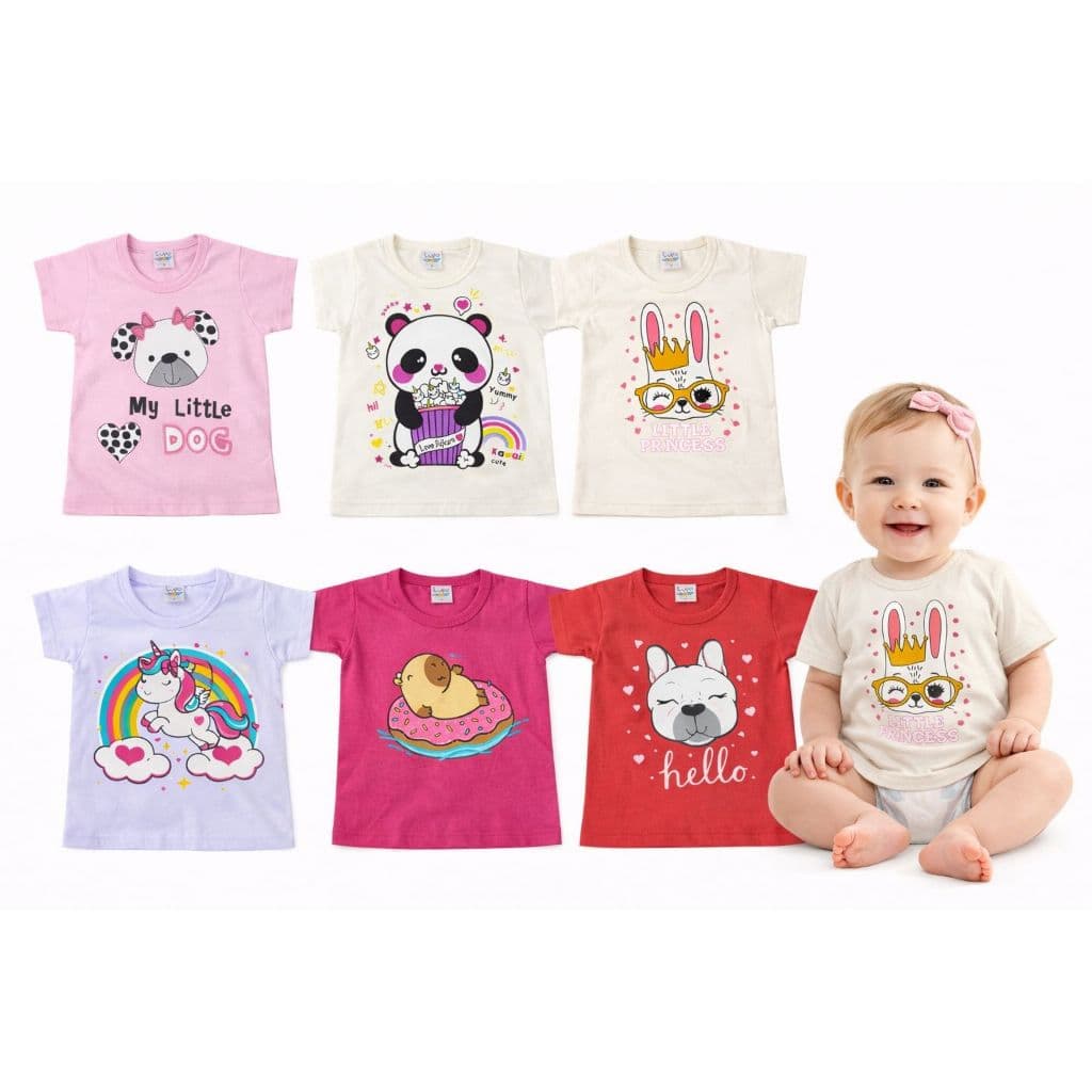 Camiseta Bebê Menina - Camisa De Menina - Roupa De Bebê Menina