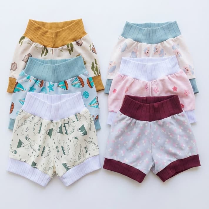 Kit Tapa Fralda Bebê 0 a 6 Meses Shorts Bloomer Algodão Confortável Cintura Alta Menino Menina Enxoval