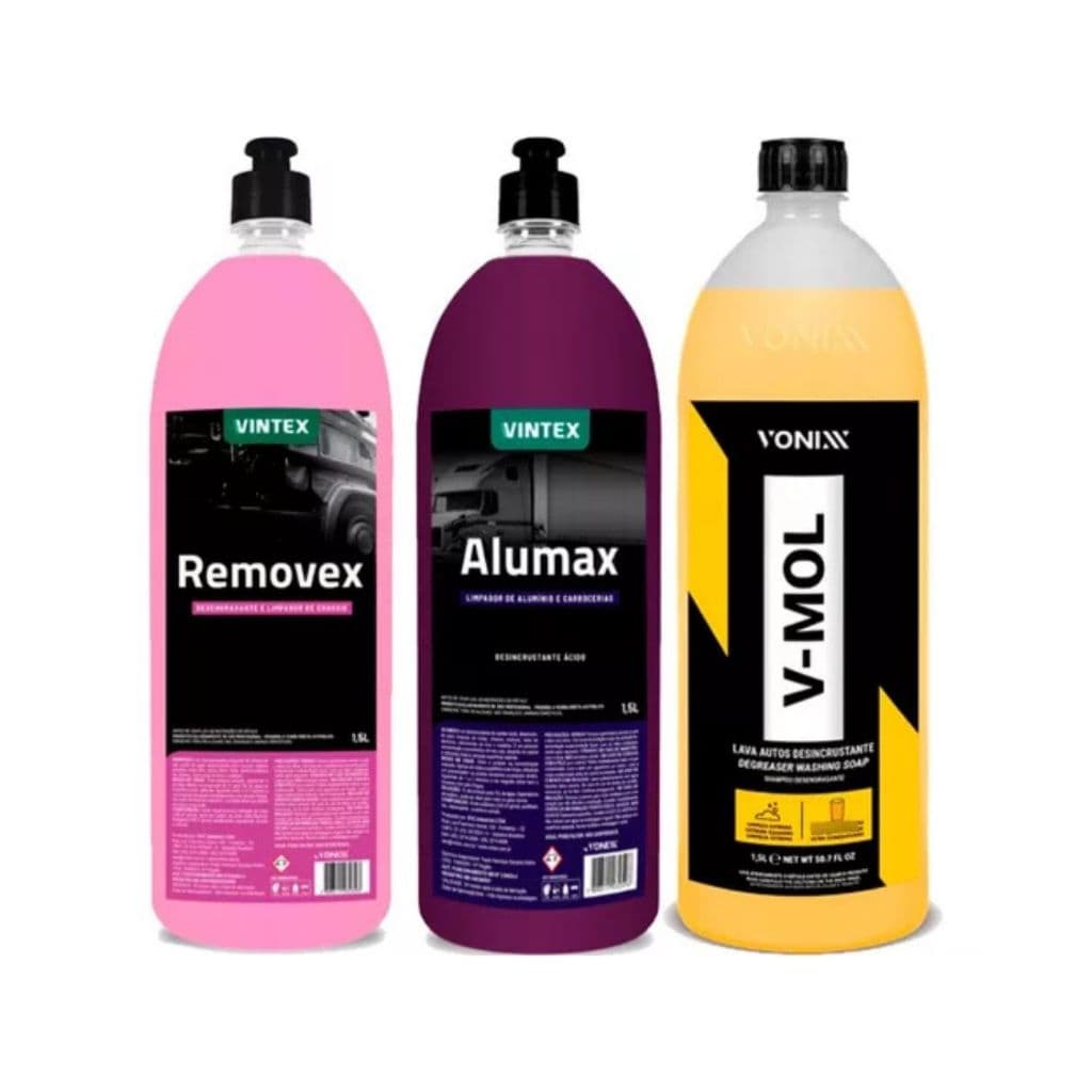 KIT ALUMAX REMOVEX V MOL LIMPEZA AUTOMOVEL DESENGRAXANTE
