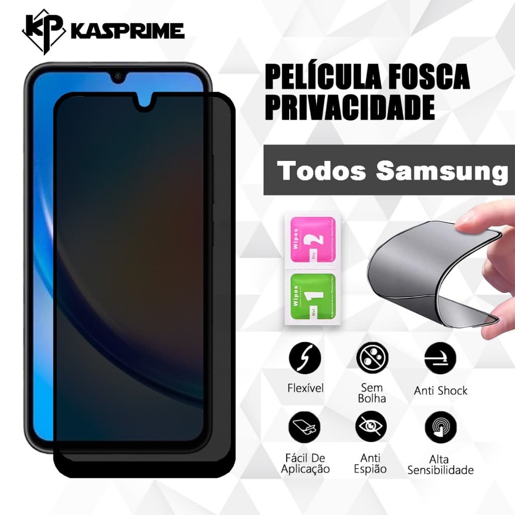 Película Cerâmica Privacidade Fosca Compatível Com Todos Samsung A37 A57 A07 A17 A06 A16 A36 A56 A26A05 A05 A15 A35 A55