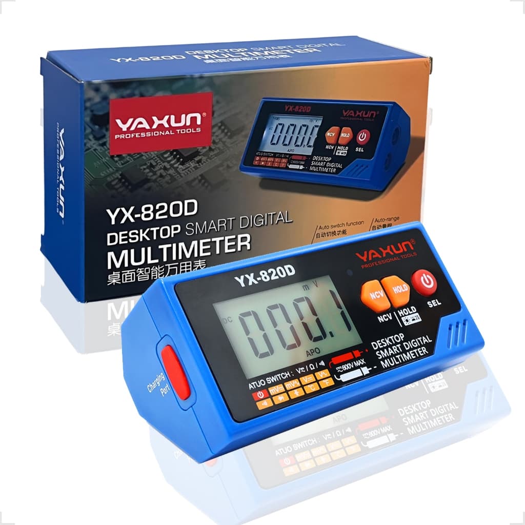 Multímetro Digital Inteligente NCV Detector Tester Desktop Fonte De Energia Lítio Embutida YX-820D