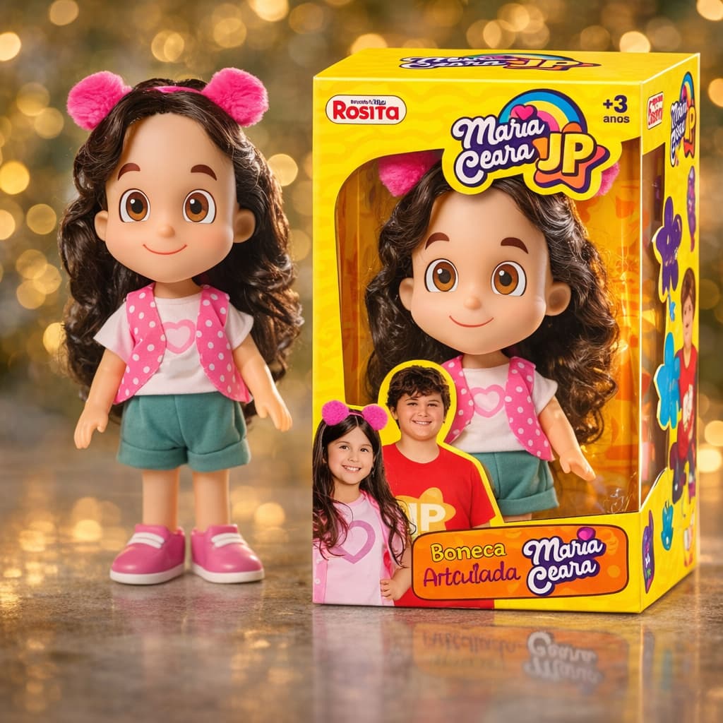 Boneca Maria Clara Jp Articulada 30cm Com Tiara Removível Com som musical Youtuber