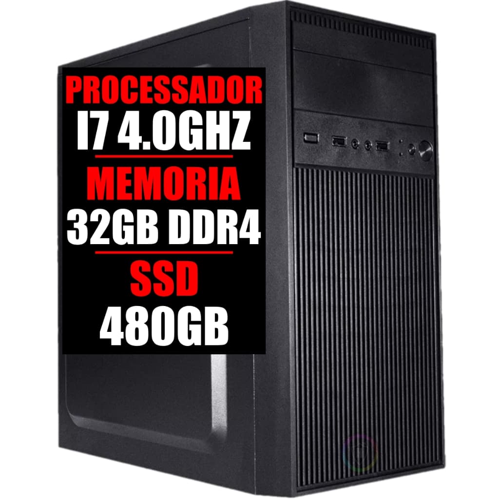 PC COMPUTADOR SERVIDOR  I7 4.0GHZ 6 GERAÇÃO, 32GB DDR4, SSD 480GB, WINDOWS 11