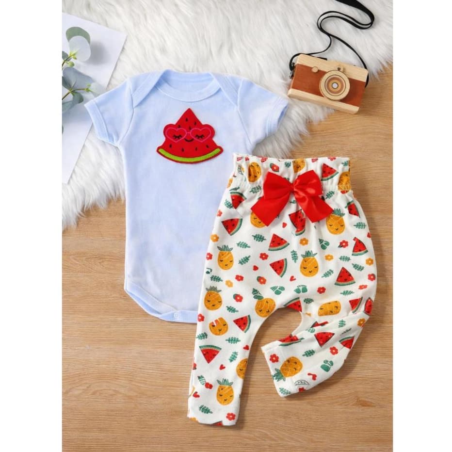 Conjunto Roupa Bebê Menina Body Calça Feminino Algodão Moda Bordado infantil Conjuntinho Roupinha