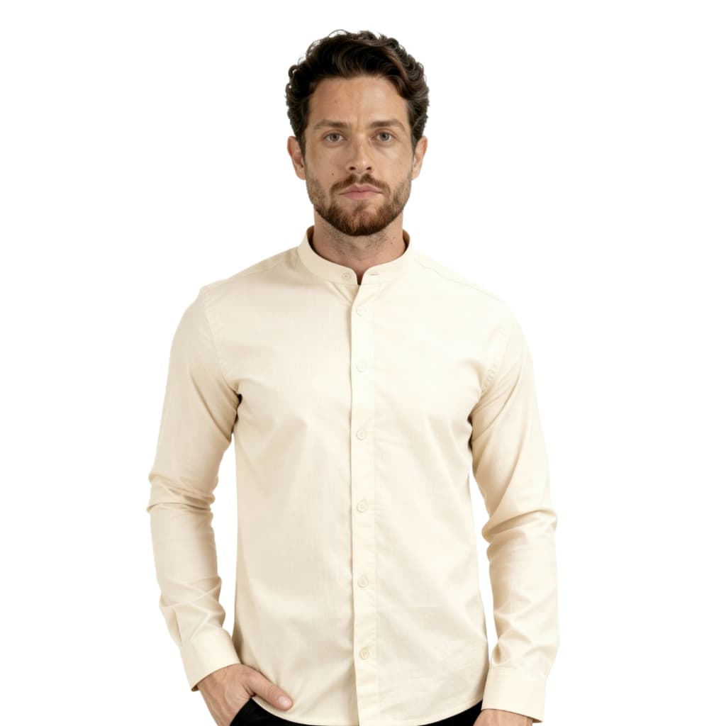 Camisa Masculina Gola Padre Social Camisa Social Masculina Gola Padre Slim Fit Qualidade