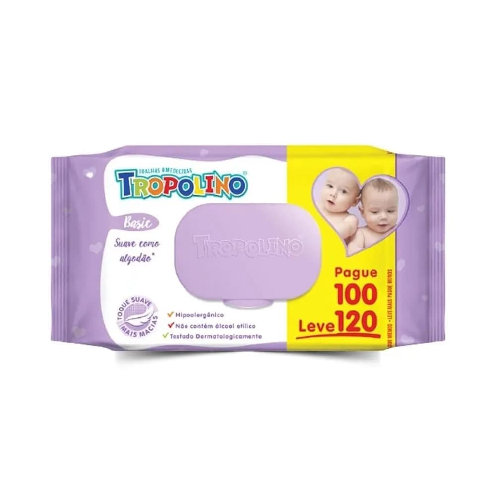 Toalhas Umedecidas Tropolino Suave como Algodão Leve 120 Pague 100 Lenço Umedecido