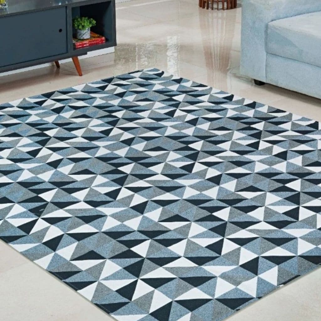 Tapete Jacquard 2.50 x 2.00m Antiderrapante Emborrachado Geométrico Decoração Sala Quarto Escritorio