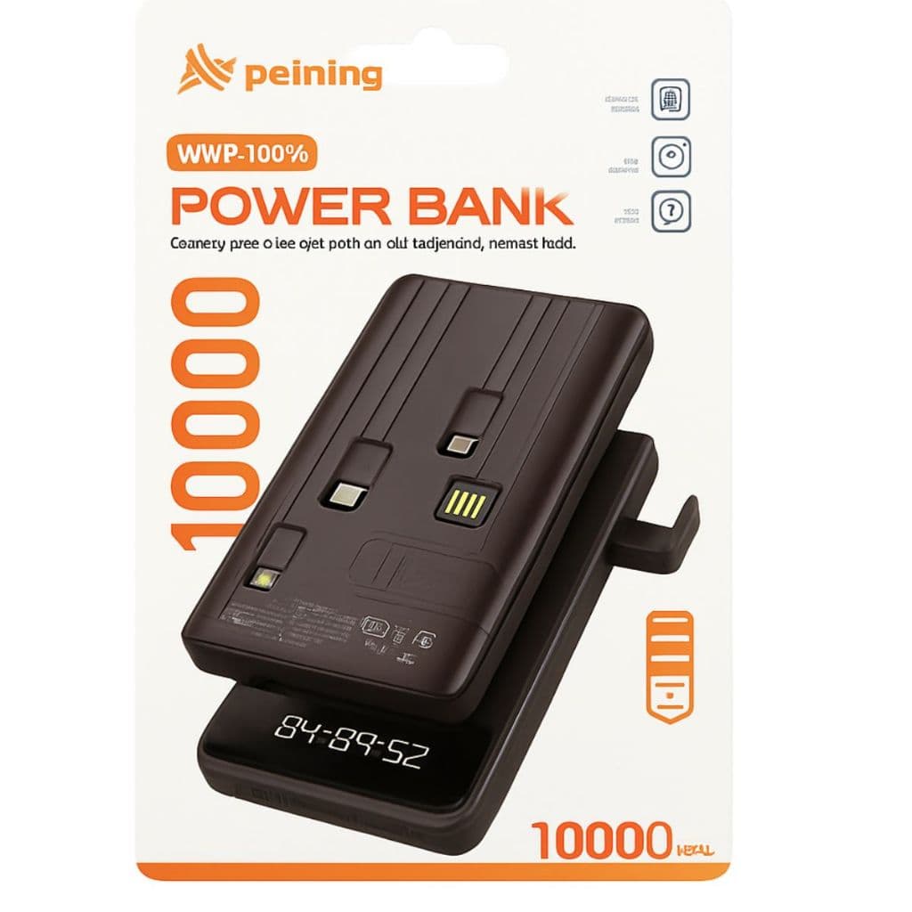 Carregador Portátil Carregador De Celular 10000mAh Peining Power Bank Carga Rápida Bateria Externa