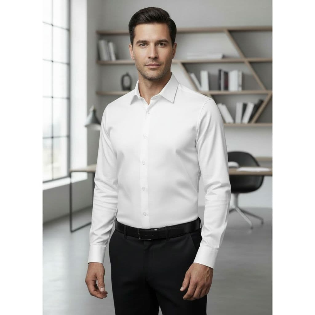 CAMISA SOCIAL MASCULINA SLIM FIT PREMIUM MANGA LONGA COM ELASTANO
