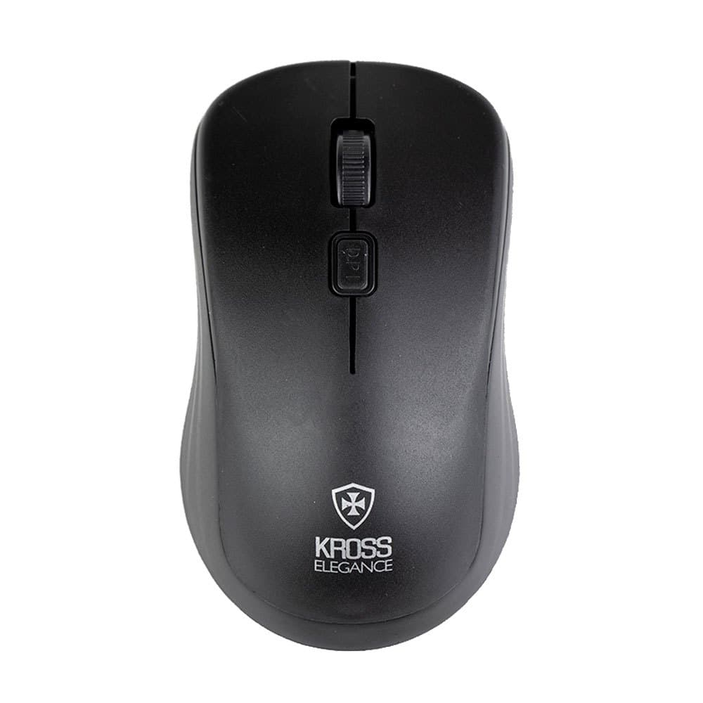 Mouse sem Fio Kross USB 1.600 DPI Preto KE-M208 NF Design Ergonômico e Compatível com Windows, macOS e Linux