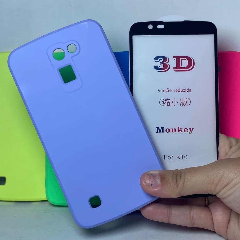 Capa K10 + Película 3D Kit LG Capinha Case Protetora Celular Silicone