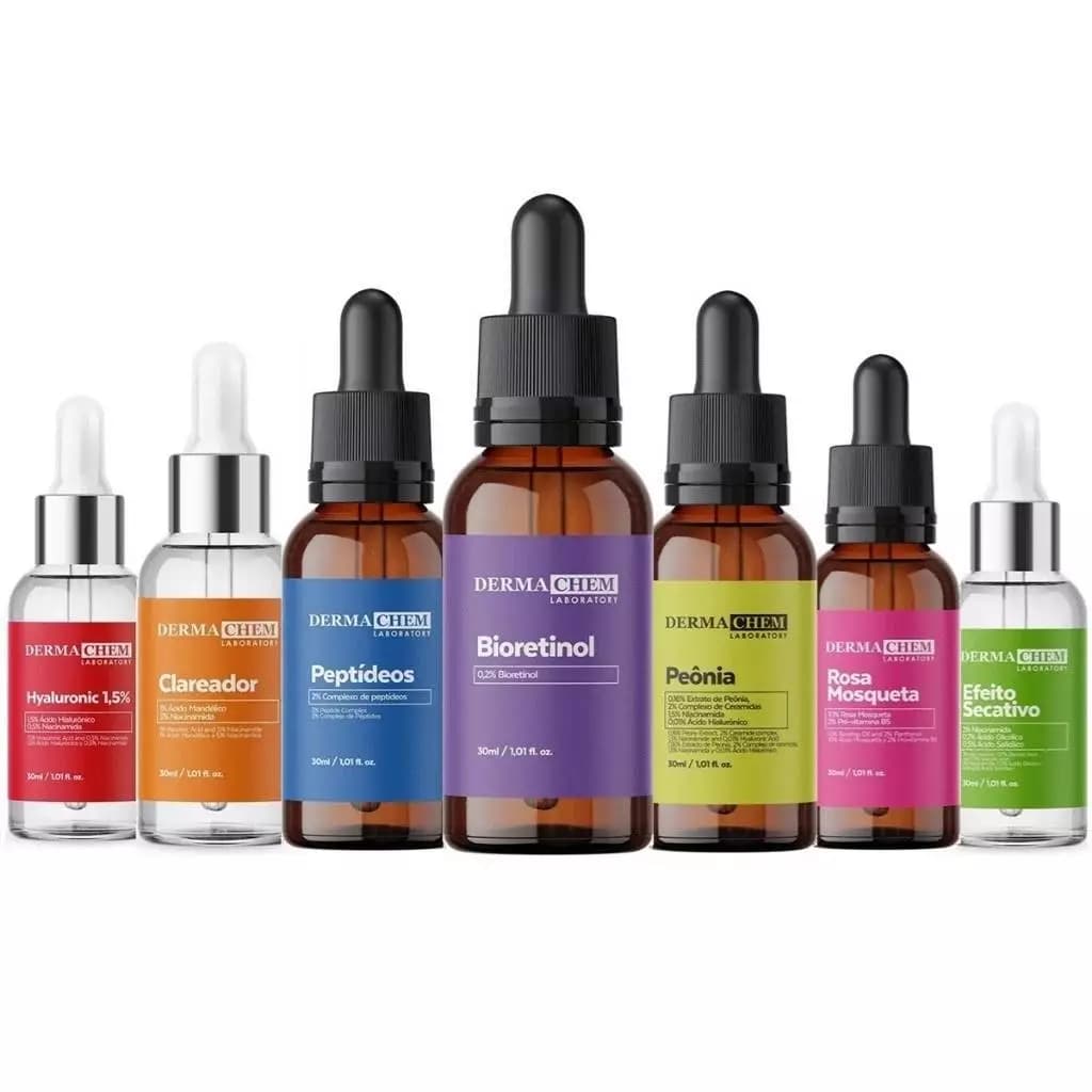 Sérum Dermachem Clareador + Antiacne + Anti-Idade + Ácido Hialurônico + Bioretinol | Pele Radiante ✨