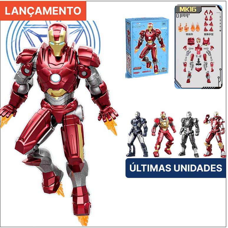 Boneco Articulado Mini Homem de Ferro Original Yuanye Marvel Disney Action Figure Model Kit