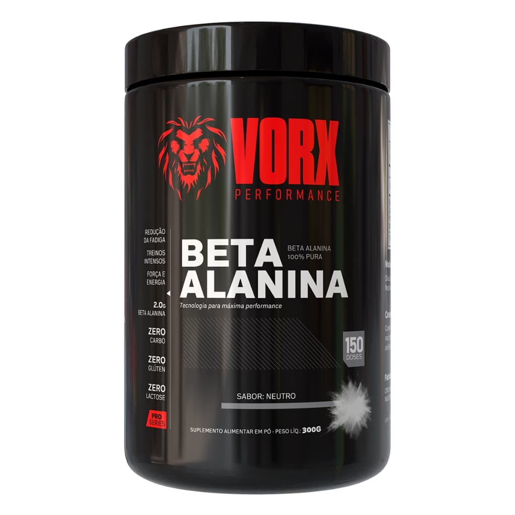 Beta Alanina Pote 300g Vorx - Rende 150 doses - Pré Treino - Beta Alanine