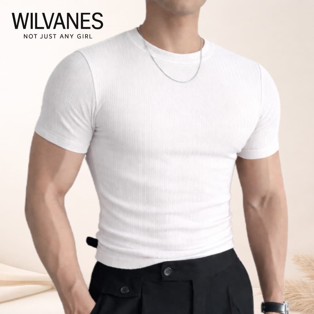 Camiseta Masculina Texturizada Alta Elasticidade Social Corrente Slim Fit Premium Americana Academia