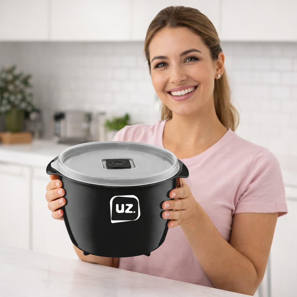 Pote Multiuso 1,5 Litros Premium Preto Cozinha Geladeira Despensa Freezer Organizador Alimentos UZ Utilidades