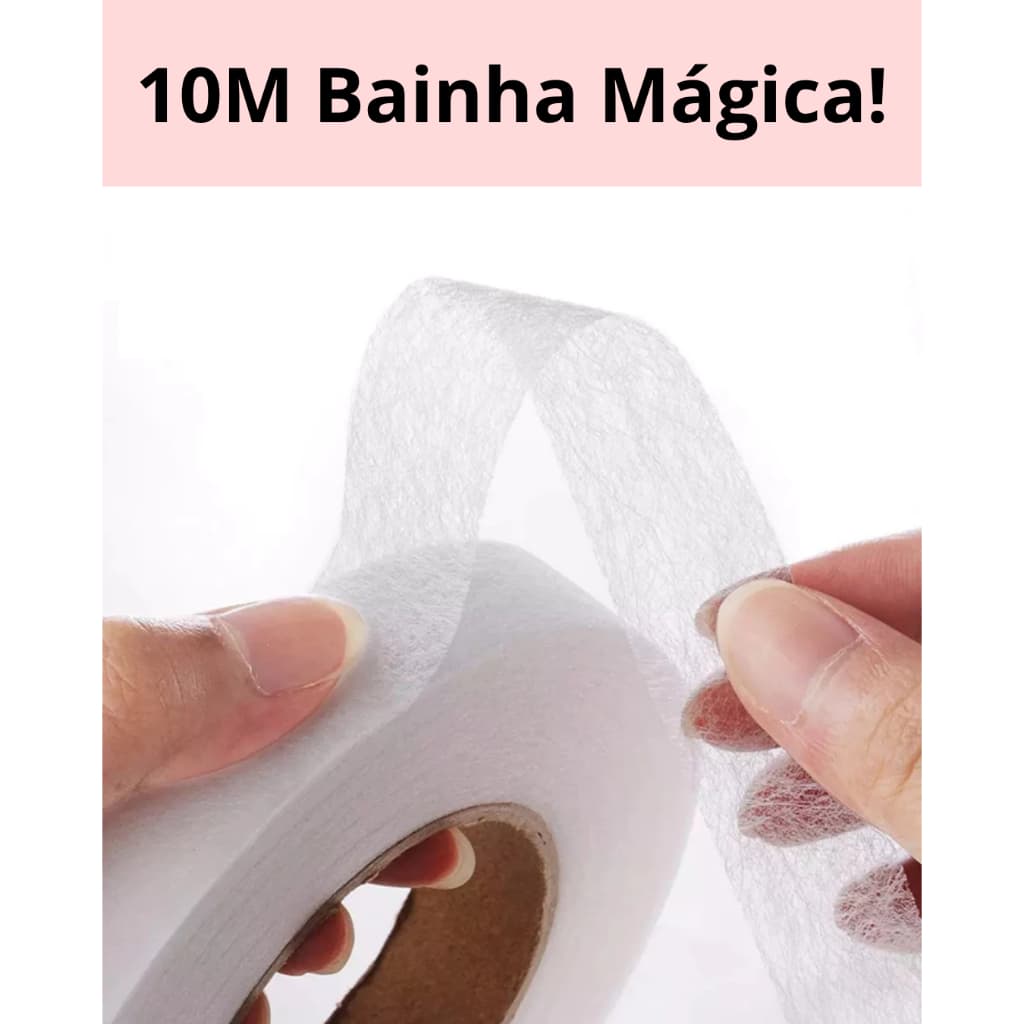 10 Metros Fita Bainha Instantânea Magica Barra S/costura
