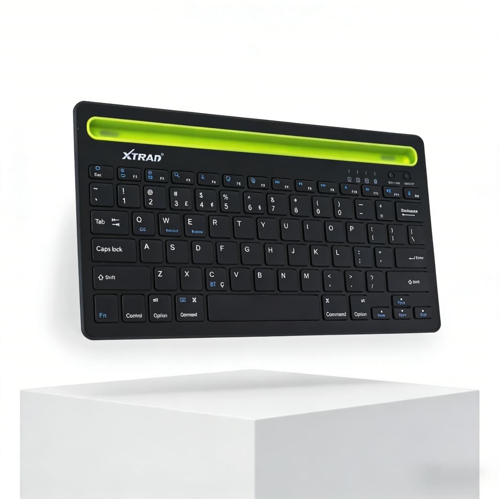 Teclado Sem Fio Bluetooth Ultra Fino Alumínio Com Suporte Para Tablet Celular