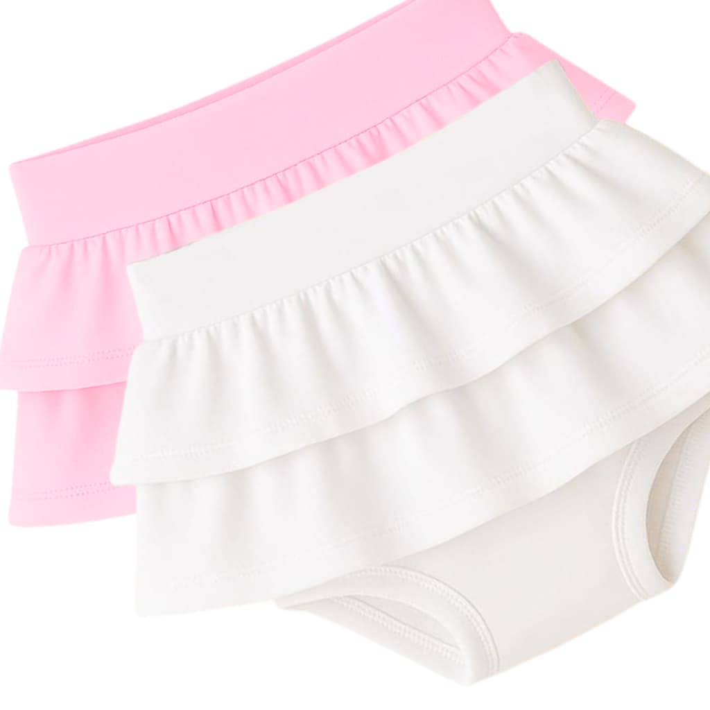 Kit 2 Saia Shorts de Bebê Tapa Fralda para Menina, Liso com Renda,Diversas Cores, Betty & Loren