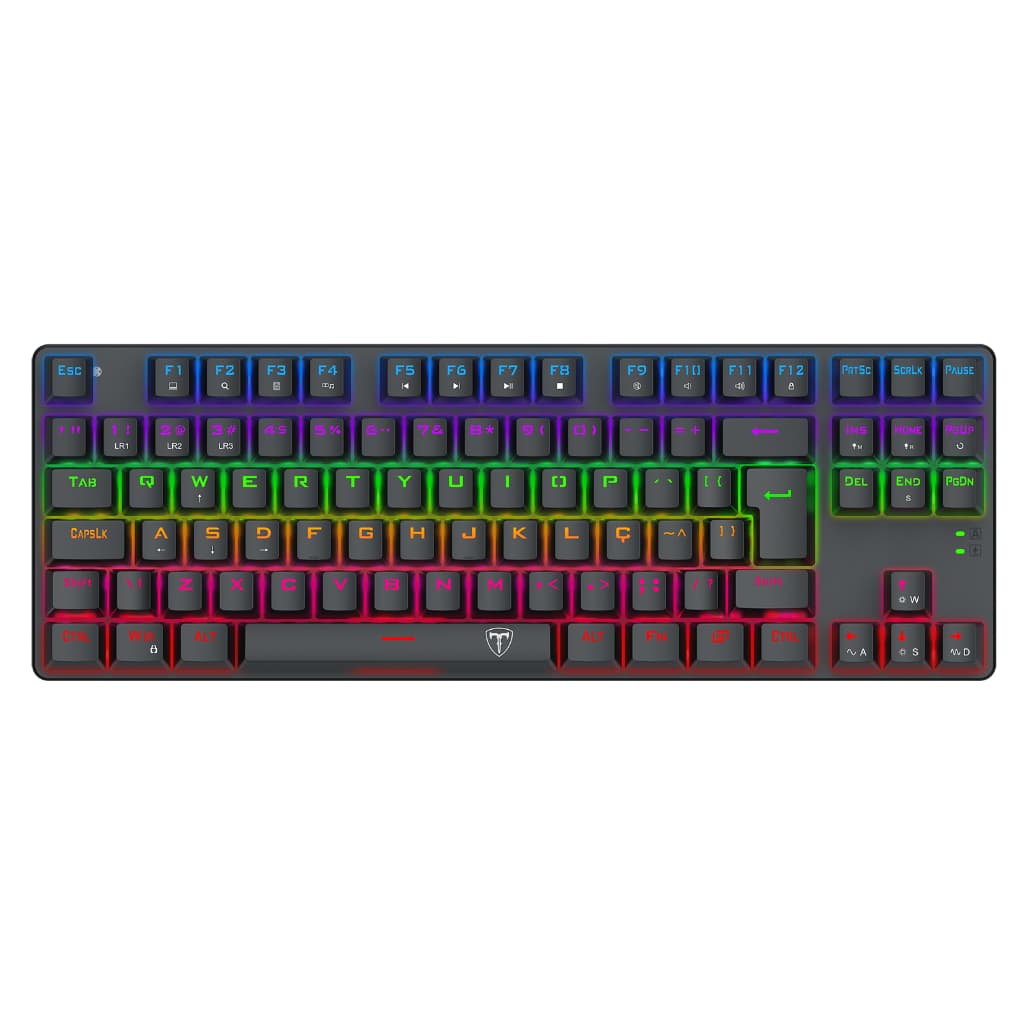 Teclado Mecânico Gamer T-Dagger Bora Iluminação Rainbow T-TGK313-BR