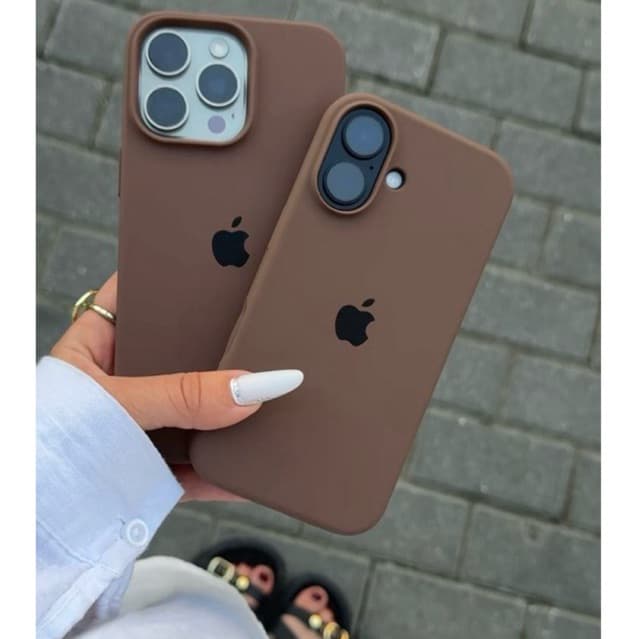 Capa capinha Silicone Case Marrom Escuro Marrom Chocolate para Iphone 11/12/13/14/15/16/17