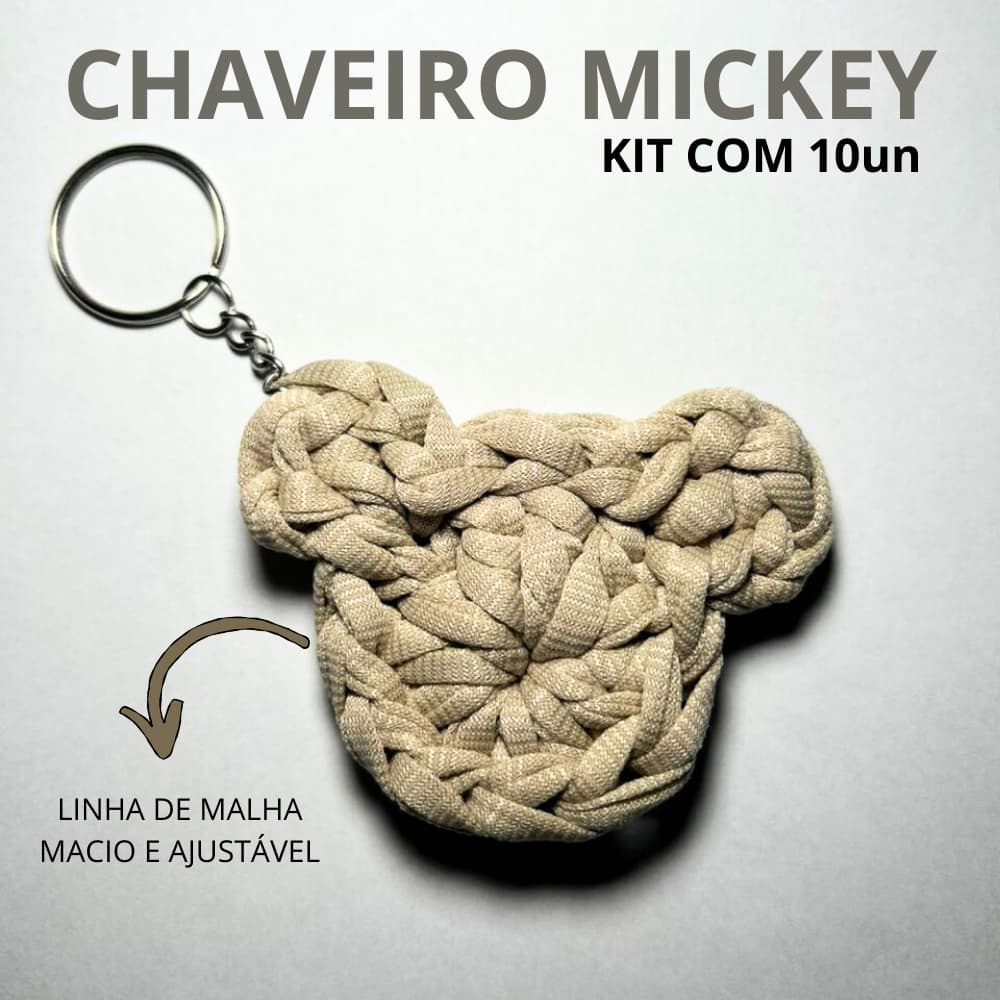 Kit com 10 Chaveiro Mickey em Crochê Artesanal – Amigurumi Fofo e Presente Criativo