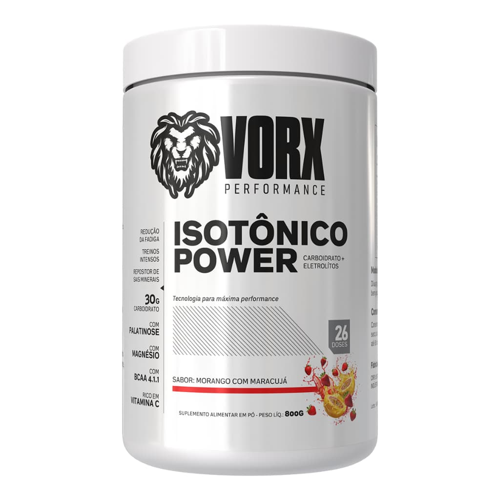 Isotônico em Pó Pote 800g Vorx - Com magnésio e palatinose - Faz até 26 doses - Pré, Intra e Pós treinos