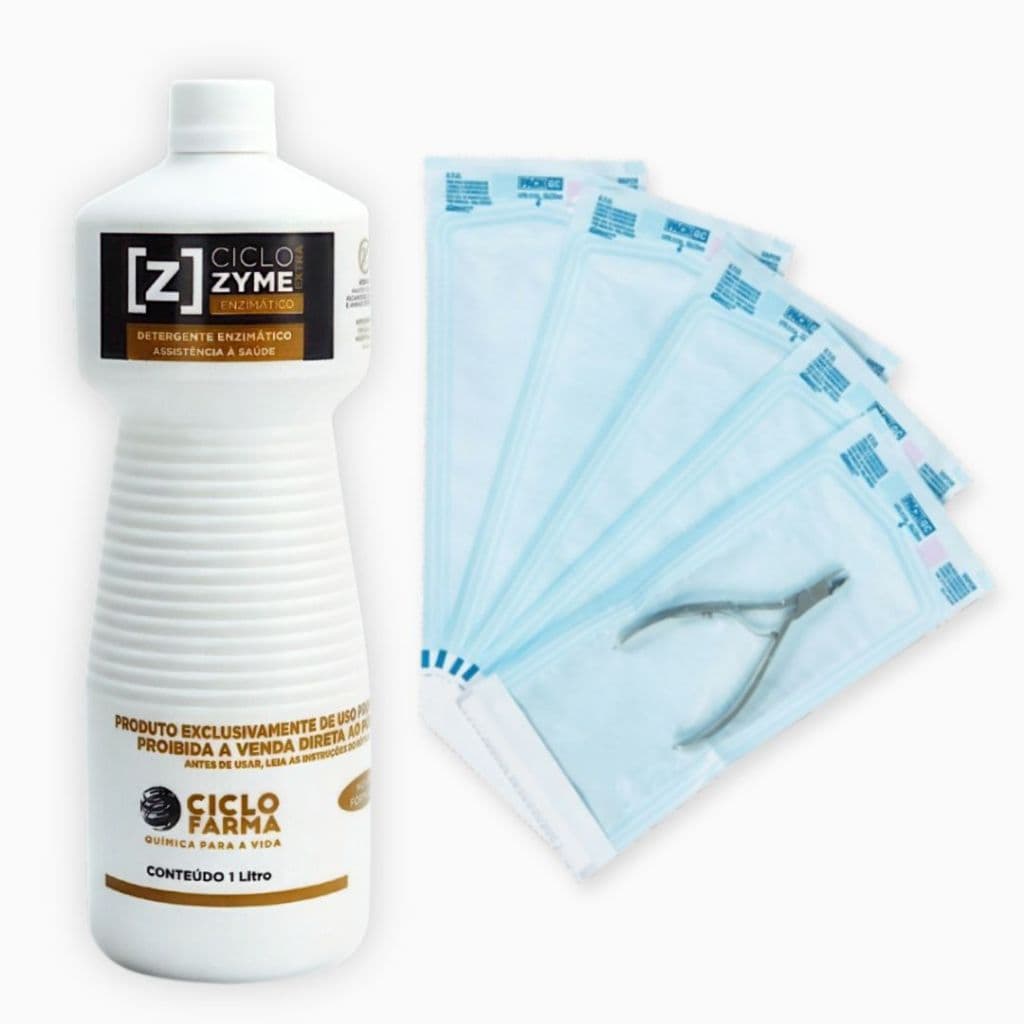 Kit Detergente Enzimático 1L + 100 Envelopes para Autoclave Cosmetize