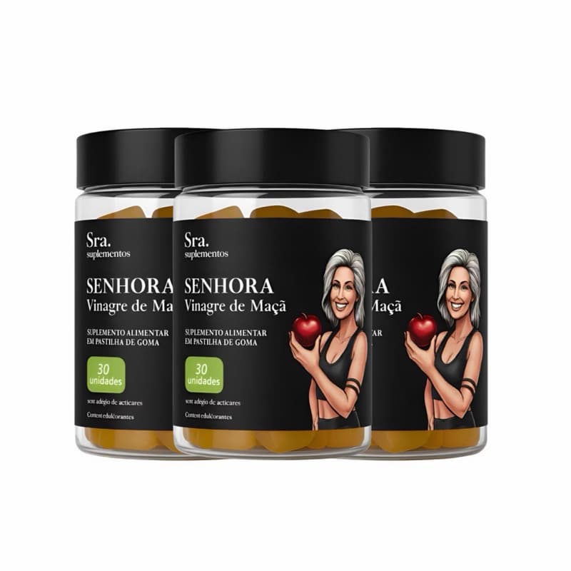 Vinagre de Maçã  Cromo e Vitamina B12 Gomas Suplemento Natural 90 Gummies