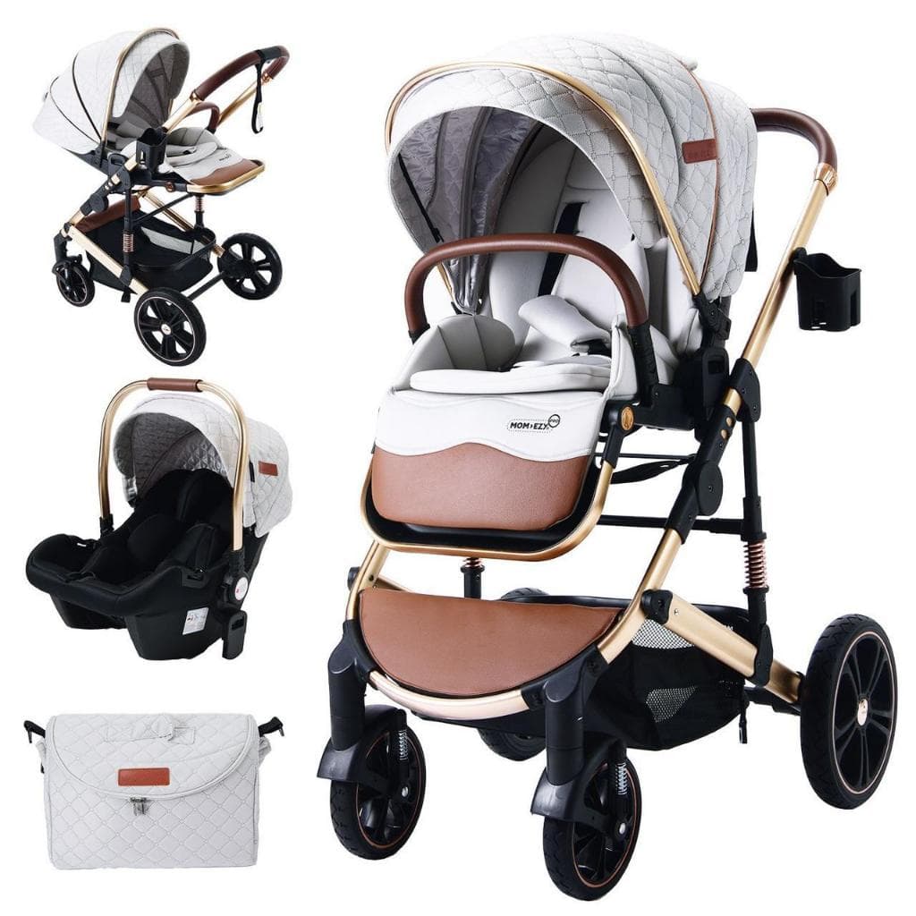 Carrinho De Bebê Europeu Luxo 3 Em 1 com Mochila e  Bebê Conforto