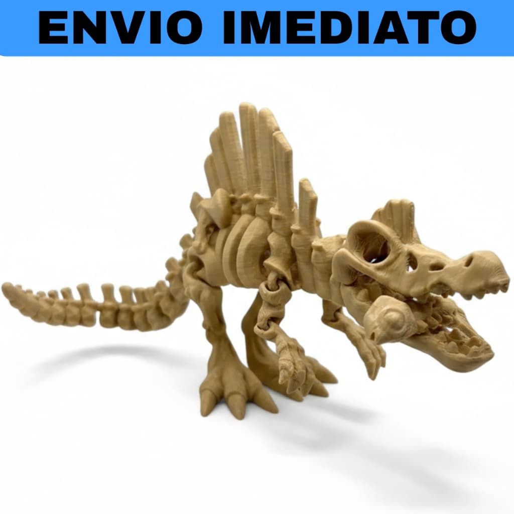 spinossauro Esqueleto Articulado com Peixe Brinquedo Dinossauro Educativo Presente Infantil