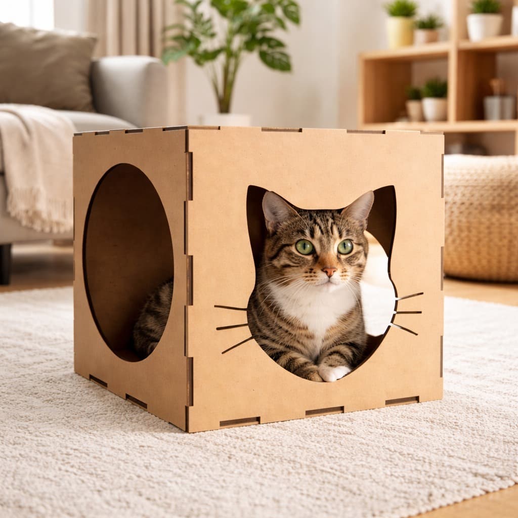 Casinha Pet Toca de Gato Nicho em MDF Para Gatos