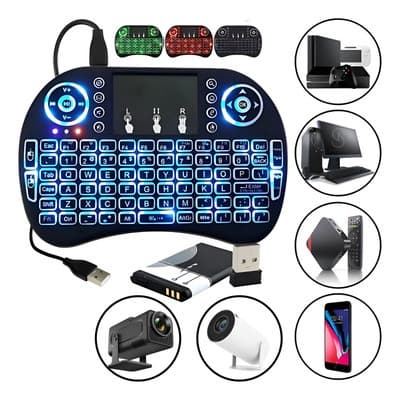 Mini Teclado Sem Fio RGB LE-7716 com Touchpad 2.4GHz Controle para Smart TV   PC Notebook Gamer