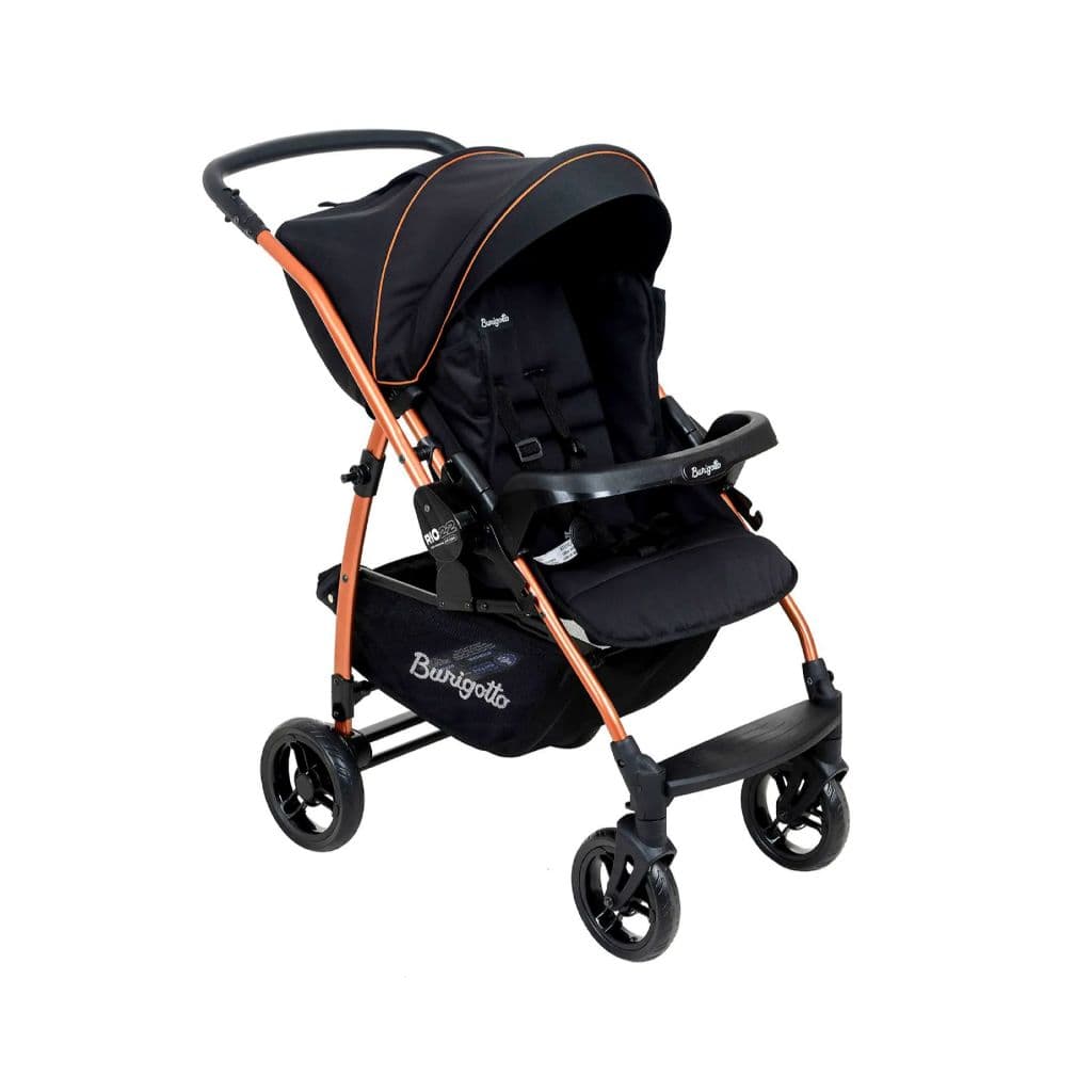 Carrinho de Bebê Reversível Burigotto Rio 22 Preto Cobre (0 à 22Kg)