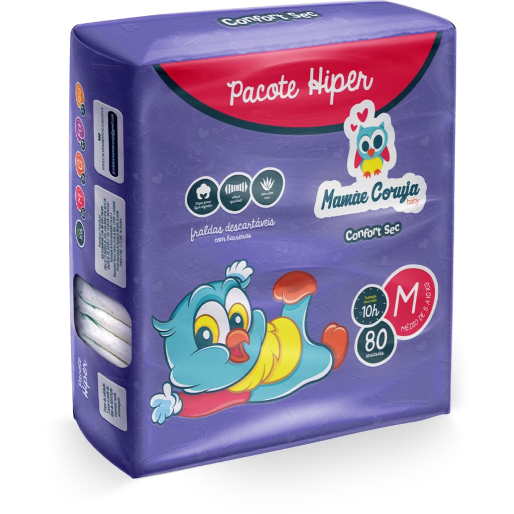 Fralda Mamãe Coruja | P M G EG XG SEG XXG | Fraldas Descartáveis Mega Hiper Promoção