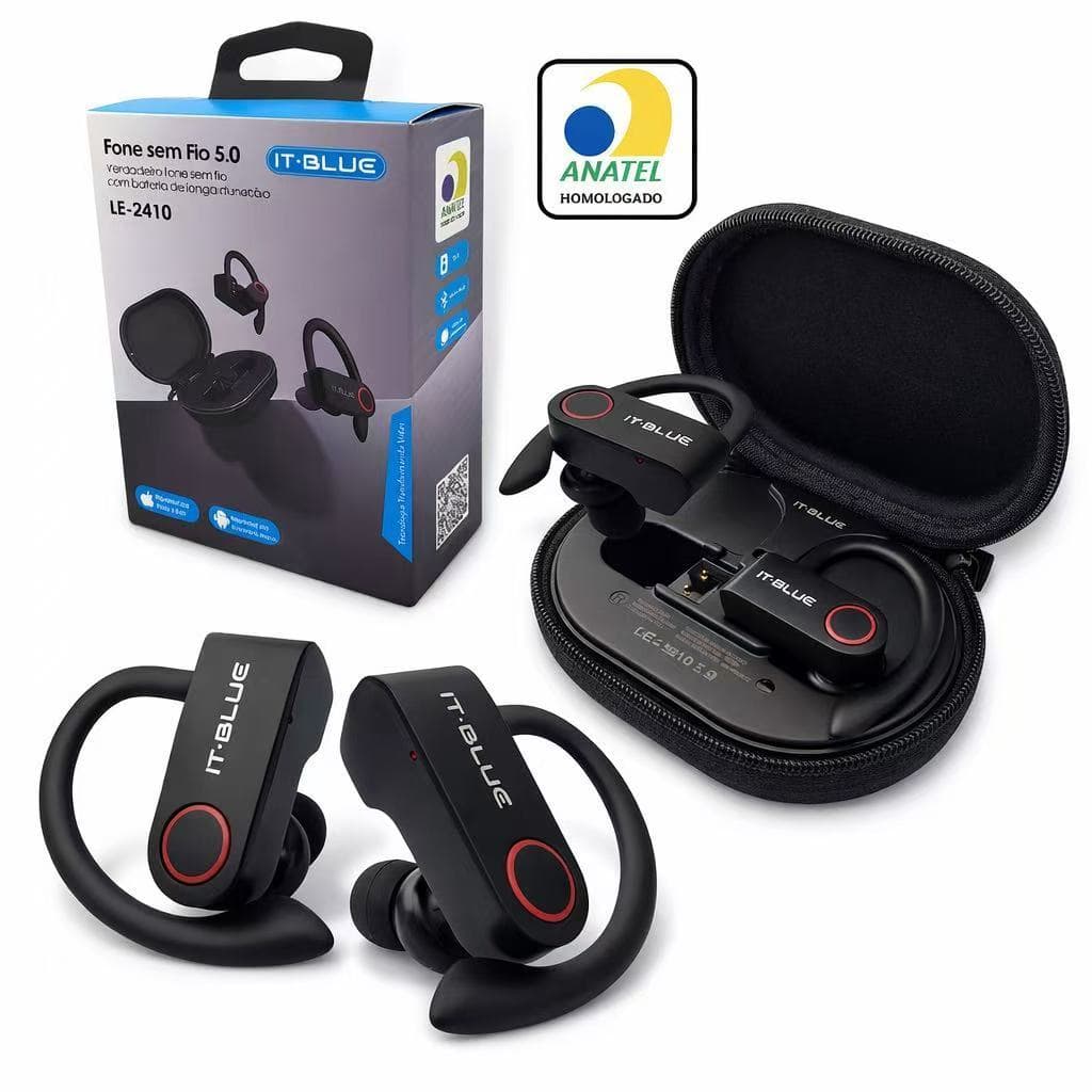 Fone De Ouvido Bluetooth 5.0 Sem Fio Para Corrida Esportes Bike Moto IT-BLUE LE-2410