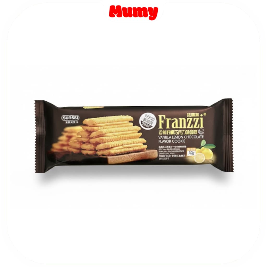 Biscoito Franzzi Vanilla Lemon Chocolate 70g - Sunssi Importado - Mumy Box