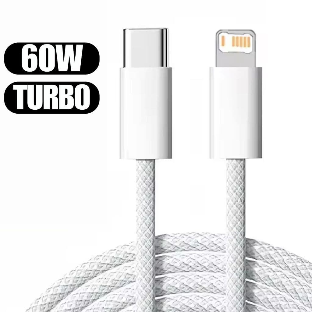 Cabo BRANCO 60W ULTRA RÁPIDO Resistente TIPOC-LIGHTNING para iPhone X XR 11 12 13 14