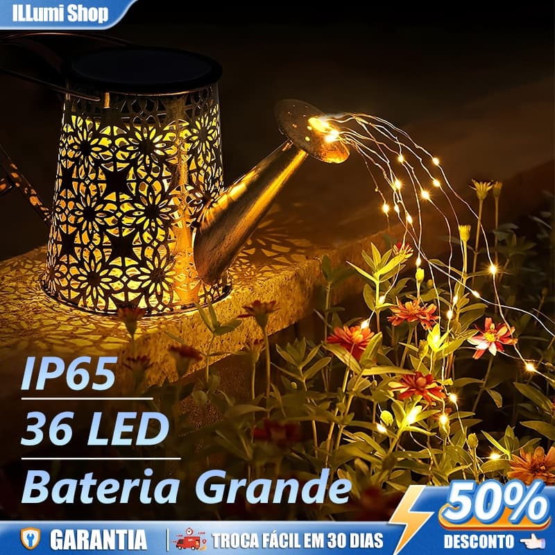 Luminaria Solar Regador Para Jardim,Vazada Decorativa,Metal Retrô LED À Prova Dwaterproof Água Luzes BIVOLT 110/220V